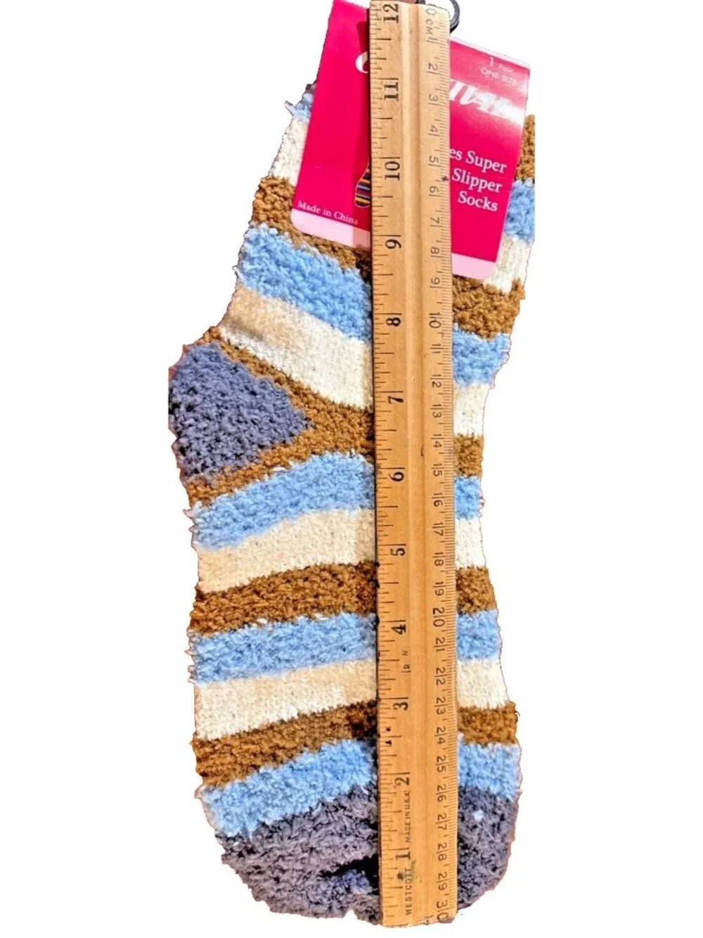 Womens Carnival Super Soft Slipper Socks 1 Sz Stripe Design Cozy Multicolor (1b)